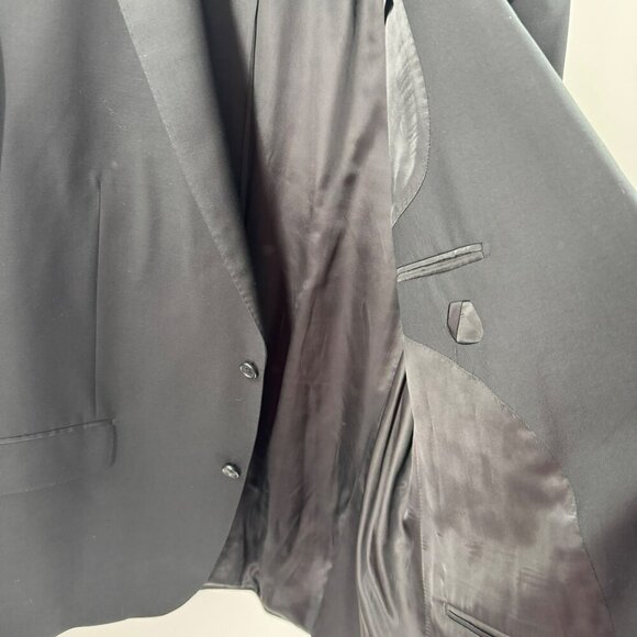 Paul Betenly Mens Black Two Button Wool Suit Jacket Blazer 100% Wool Size 46L - Picture 5 of 16